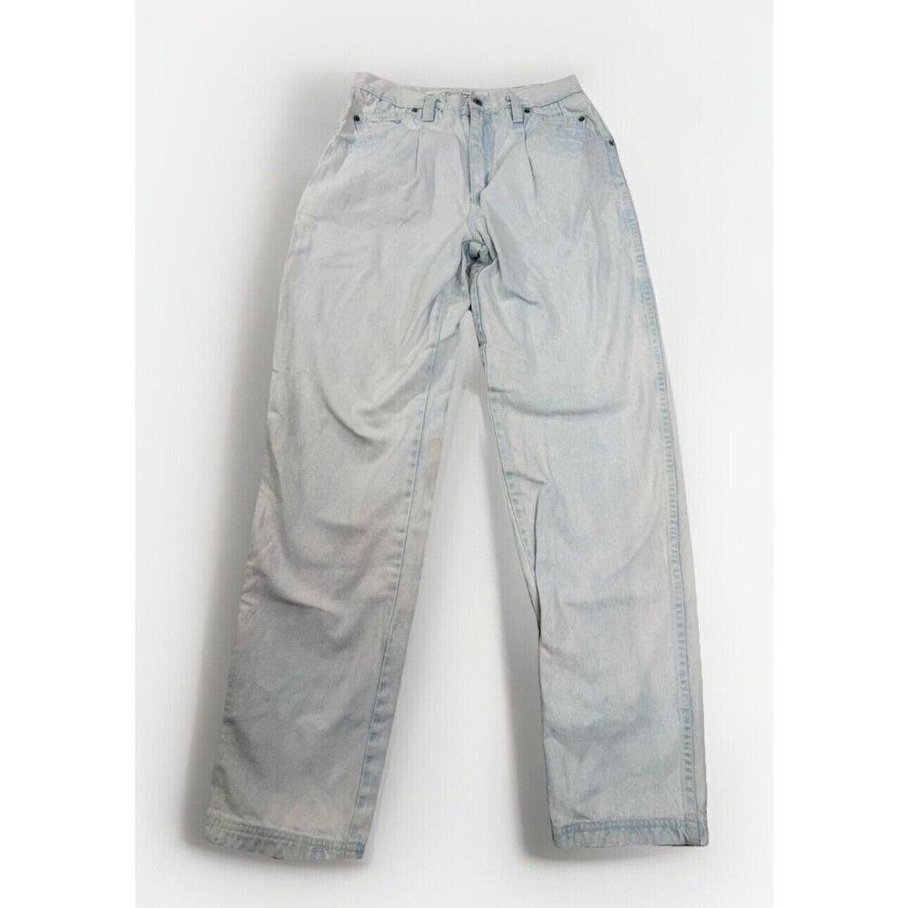 Vintage Union Bay Bleached Carpenter Pleated Old School Light Wash Jeans Size 30